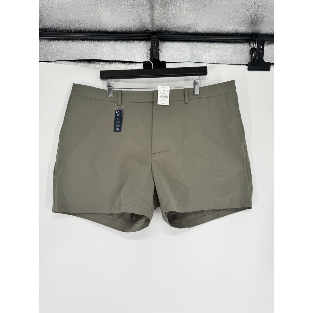J Crew Tech Chino Shorts Mens Size 40 Green Performance Golf 5" 5 Inch Inseam